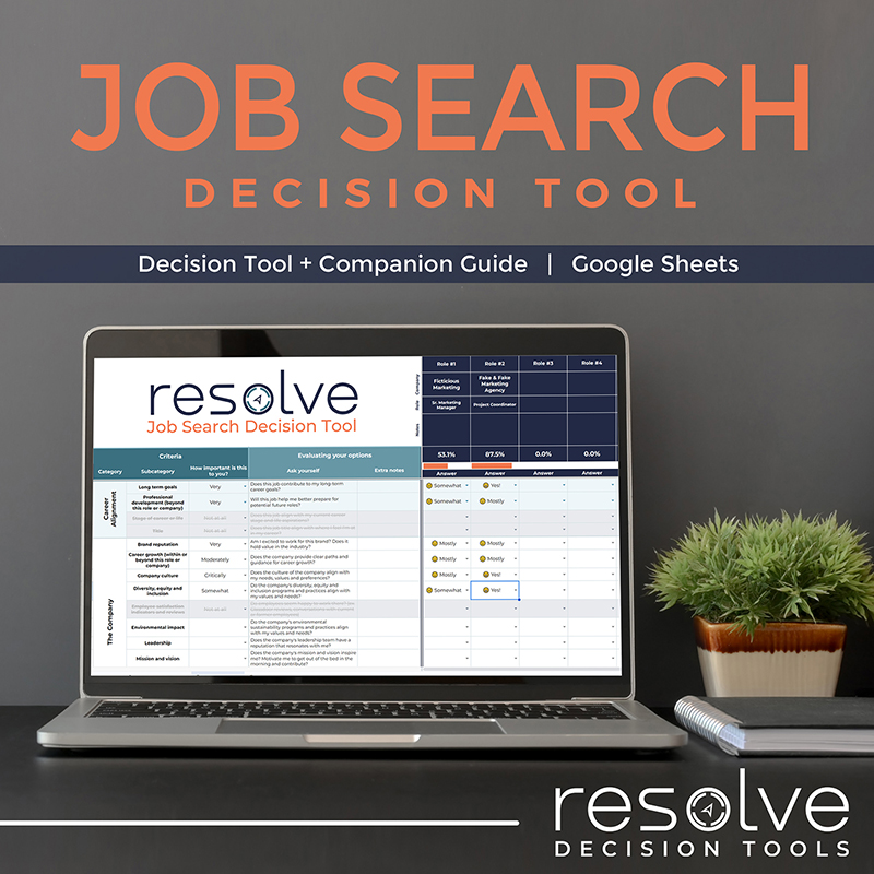 Job Search Decision tool - Resolve Decision Tools