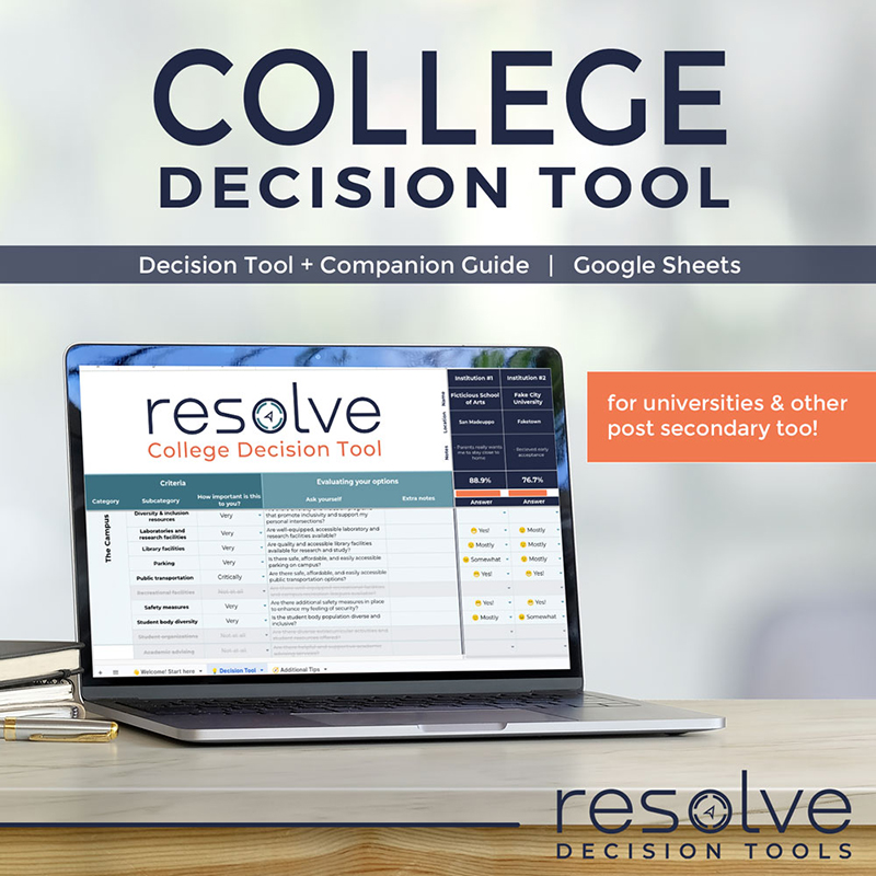 College Decision tool - Resolve Decision Tools